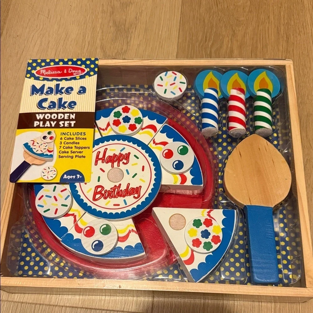 Melissa & Doug Make a Cake Wooden Play Set new in sealed package